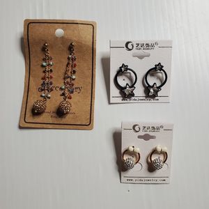 Lot of 3 pairs of Earrings